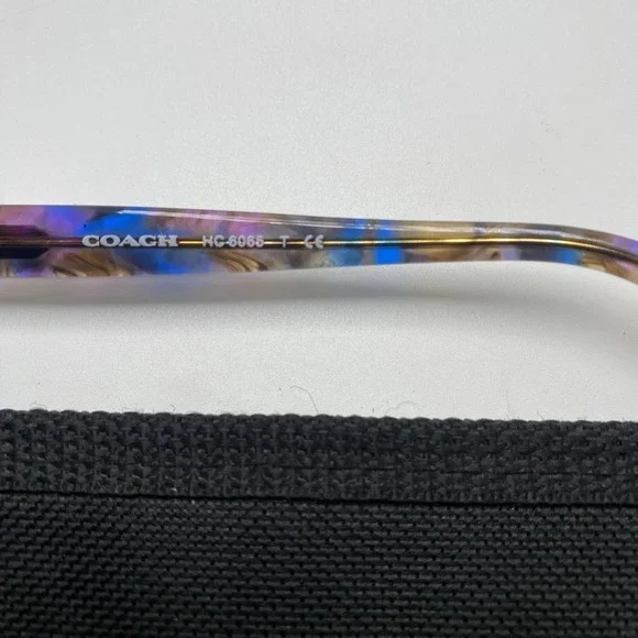 Coach Eyeglasses FRAMES ONLY HC6065 Cat Eye 51-17-135 Confetti Purple Brown 244